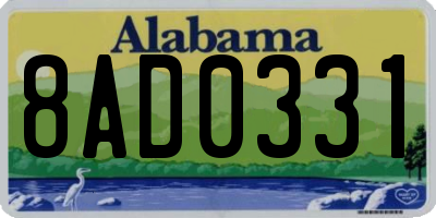 AL license plate 8AD0331