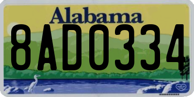 AL license plate 8AD0334