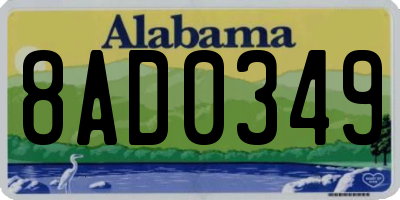 AL license plate 8AD0349
