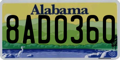 AL license plate 8AD0360