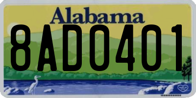 AL license plate 8AD0401