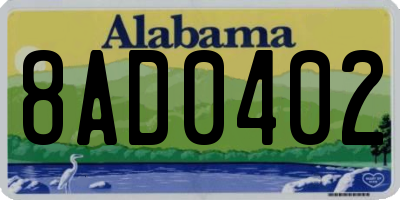 AL license plate 8AD0402