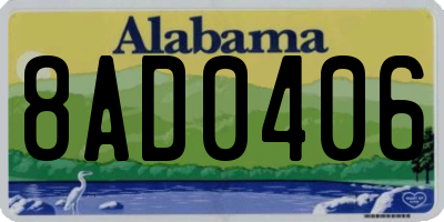 AL license plate 8AD0406