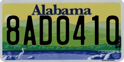 AL license plate 8AD0410