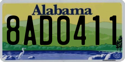 AL license plate 8AD0411