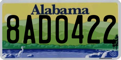 AL license plate 8AD0422