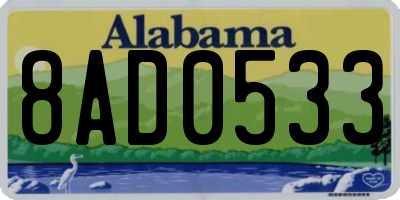 AL license plate 8AD0533
