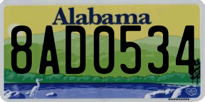 AL license plate 8AD0534