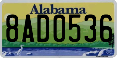AL license plate 8AD0536