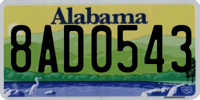 AL license plate 8AD0543