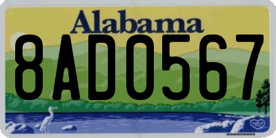 AL license plate 8AD0567