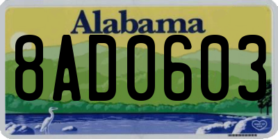 AL license plate 8AD0603