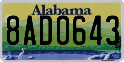 AL license plate 8AD0643