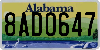 AL license plate 8AD0647