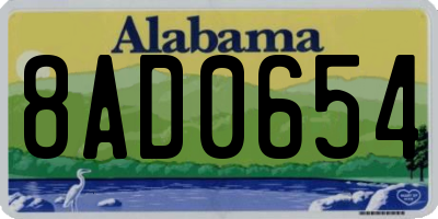 AL license plate 8AD0654