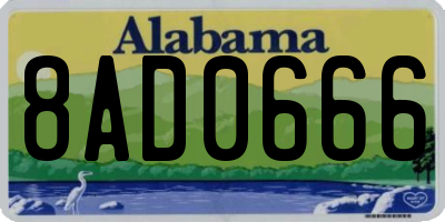 AL license plate 8AD0666