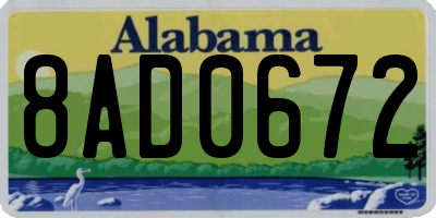AL license plate 8AD0672
