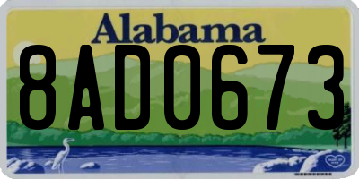 AL license plate 8AD0673