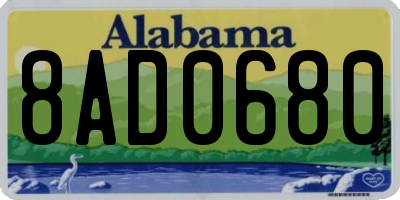 AL license plate 8AD0680