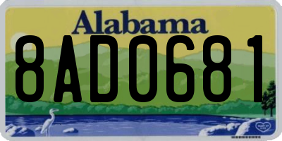 AL license plate 8AD0681