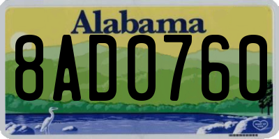 AL license plate 8AD0760