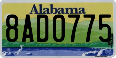 AL license plate 8AD0775