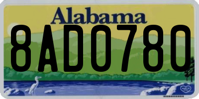 AL license plate 8AD0780
