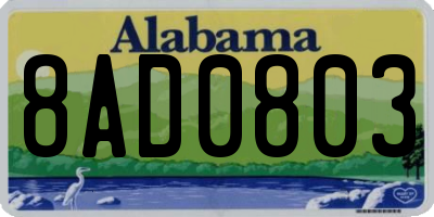 AL license plate 8AD0803