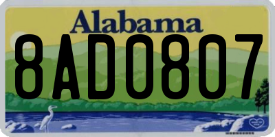 AL license plate 8AD0807