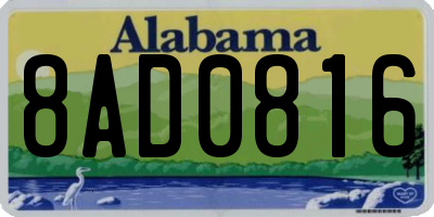 AL license plate 8AD0816
