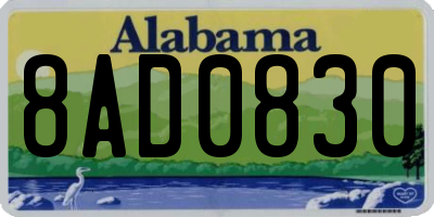 AL license plate 8AD0830