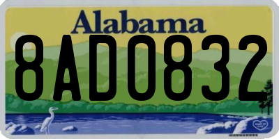 AL license plate 8AD0832