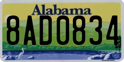 AL license plate 8AD0834