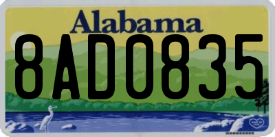 AL license plate 8AD0835