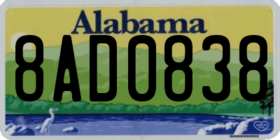 AL license plate 8AD0838