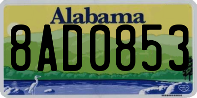 AL license plate 8AD0853