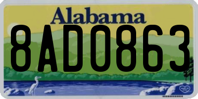 AL license plate 8AD0863