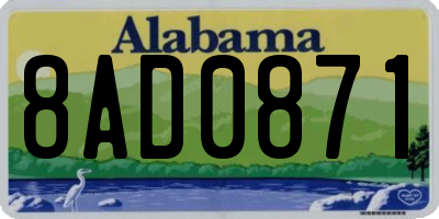 AL license plate 8AD0871