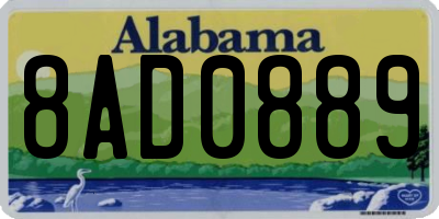AL license plate 8AD0889