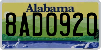 AL license plate 8AD0920