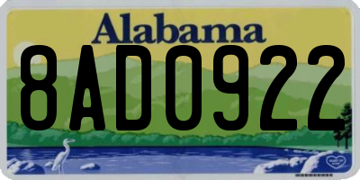 AL license plate 8AD0922