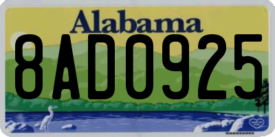 AL license plate 8AD0925