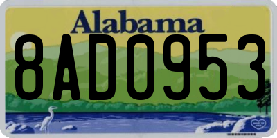 AL license plate 8AD0953
