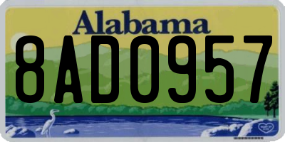 AL license plate 8AD0957