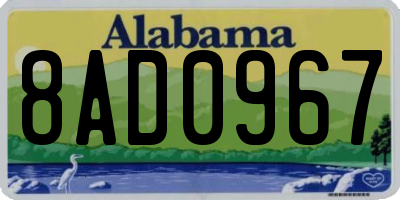 AL license plate 8AD0967