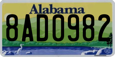 AL license plate 8AD0982