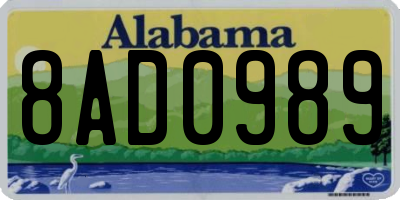 AL license plate 8AD0989