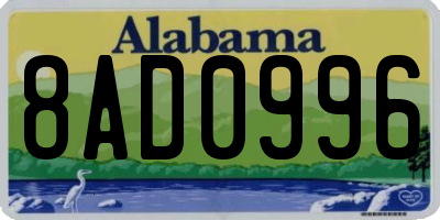AL license plate 8AD0996