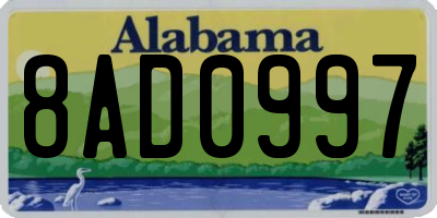 AL license plate 8AD0997