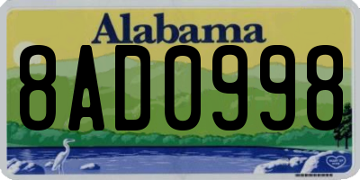 AL license plate 8AD0998